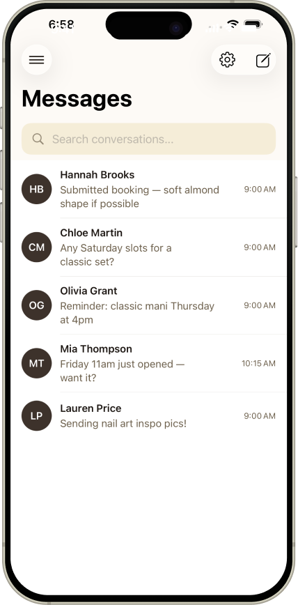 Get Bookking Messages inbox