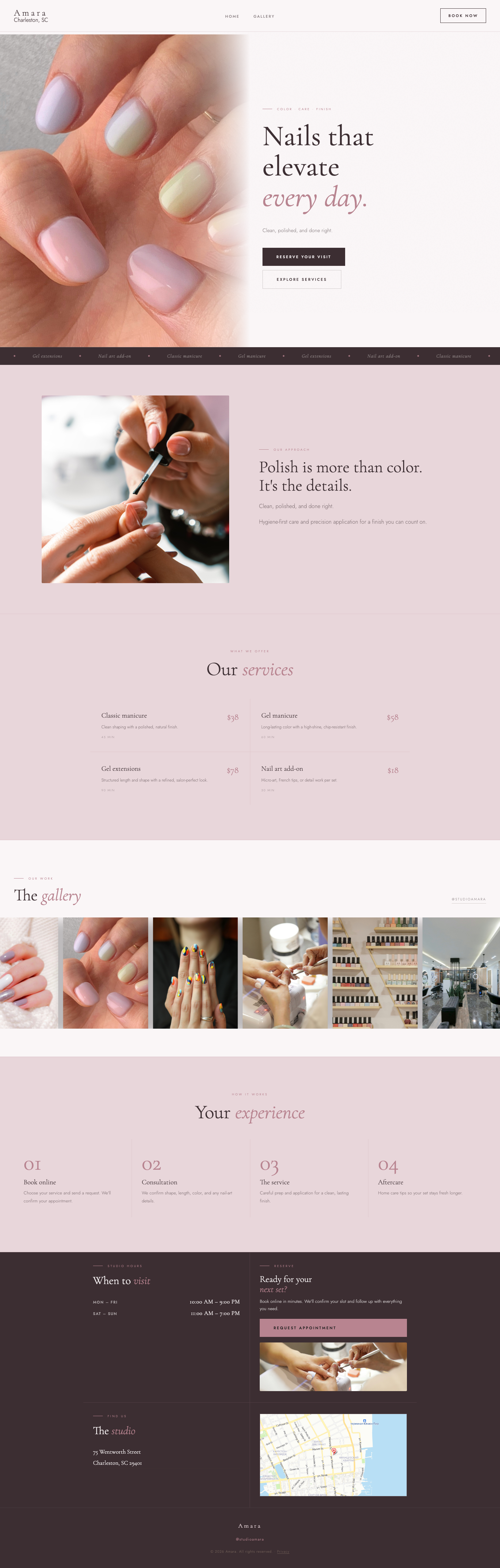 Studio 12 template — nail salon home page